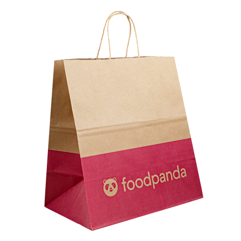 Vlastní balicí sáčky pro obaly pro obaly papírový sáček s logem, dodávkový papír pro jídlo pro jídlo, hnědý papír Kraft Taškana vlastní
