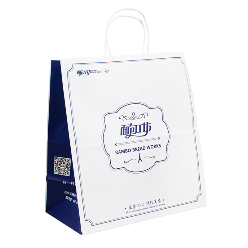Homepackaging&Printingpaper Packagingpaper Bags Ekologicky přátelské recyklované černé bílé hnědé jídlo s sebou balení řemeslné papírové taškynakupovánínakupování Kraft papírový taška s držadlem