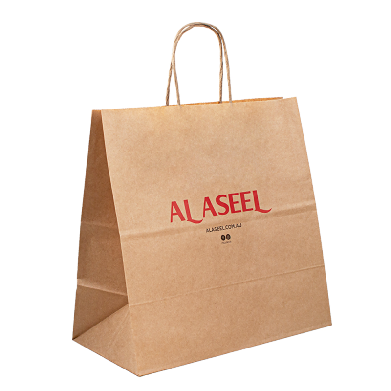 Vlastní tiskovýnákupní rukojeť Kraft Paper Bag