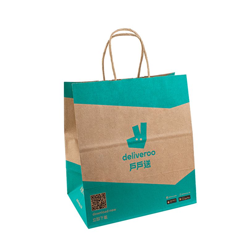 Kraft Paper Shopping Bag Food Balení Vlastní papírové sáčky s logem papírový sáček s držadlem
