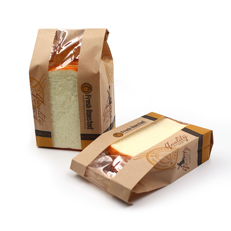 Toast papírový sáček Udržitelné sáčky Kraft Bakery s oknem